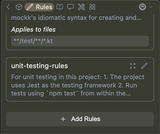 add local rules button