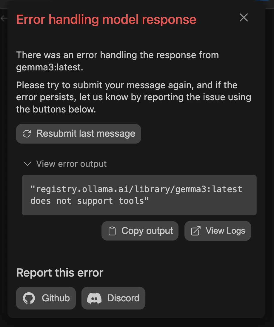 agent not supported