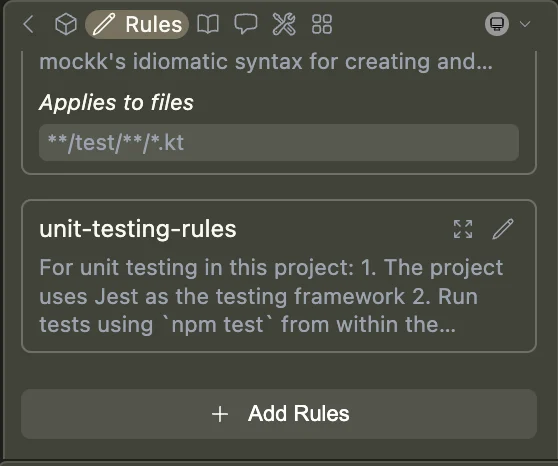 add local rules button