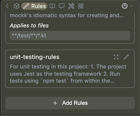 add local rules button