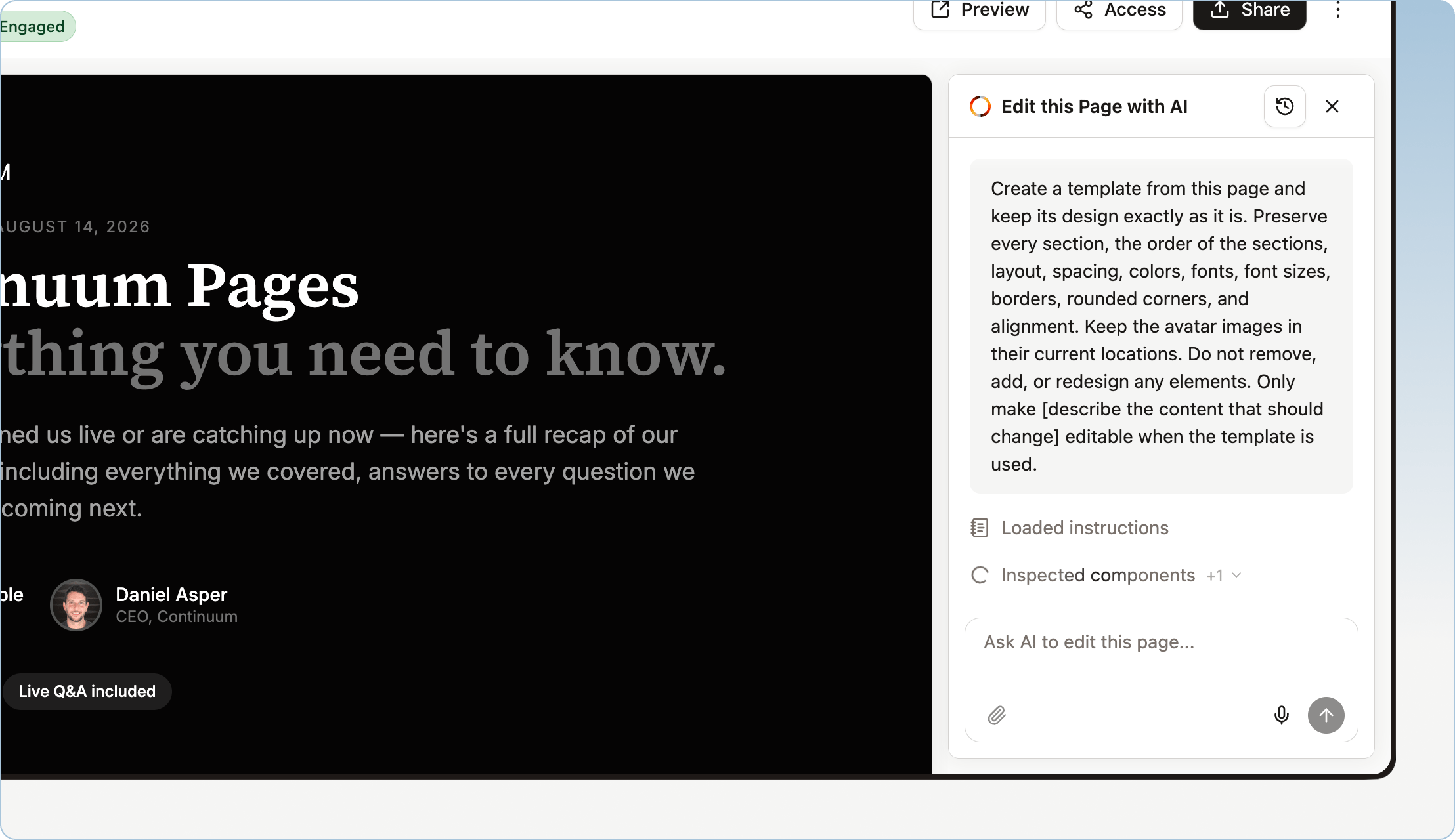 Pages Template Instructions