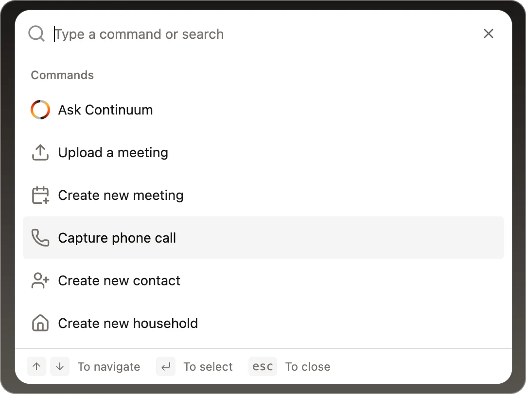 Phone Calls Command Menu Img