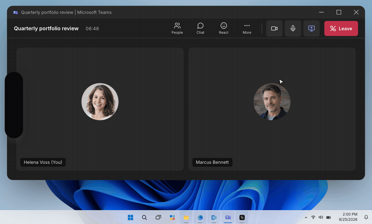 Opening the Dock audio panel and checking the Microphone and System audio levels during a call