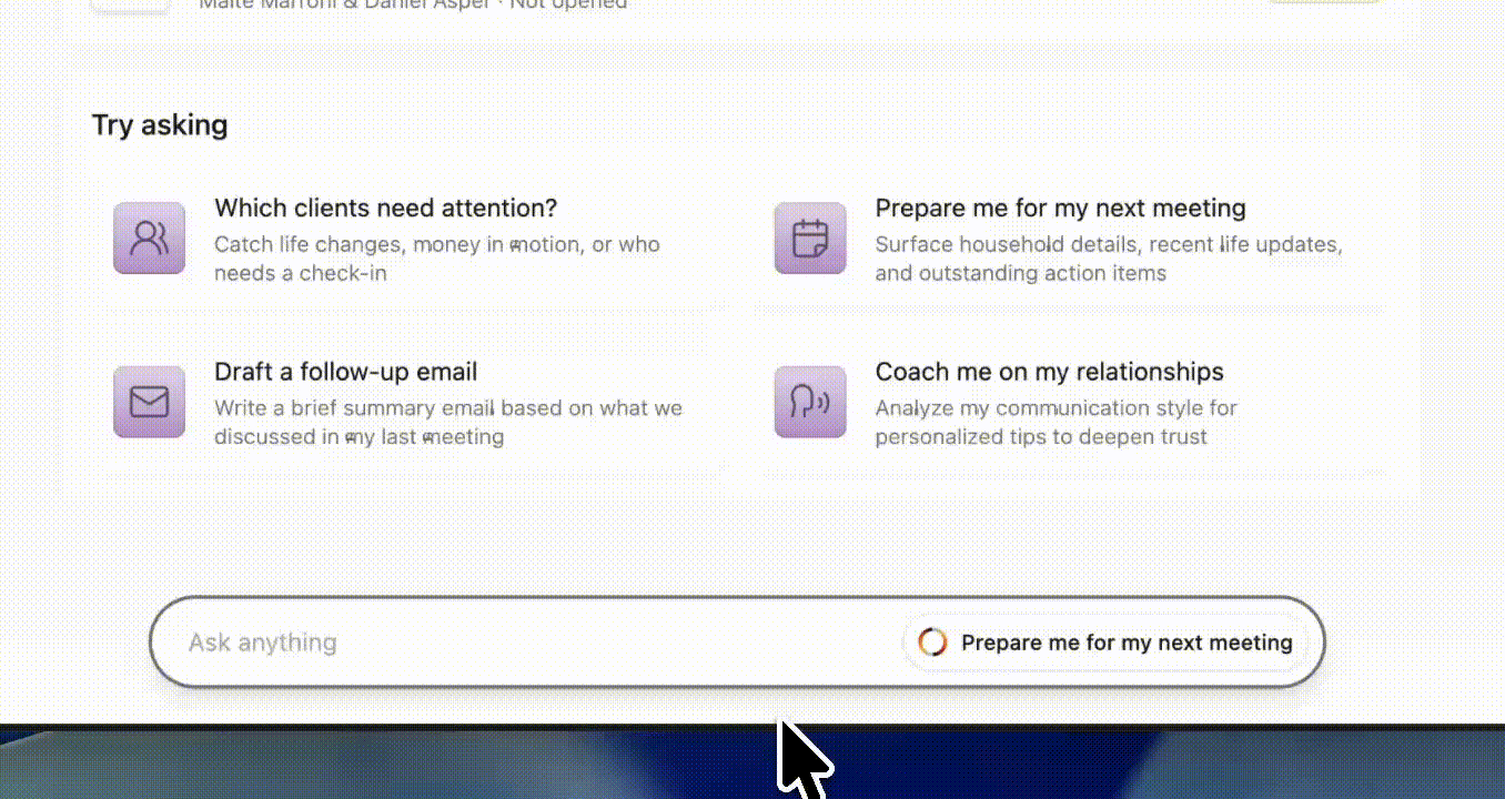 Dictating a prompt into the Ask bar