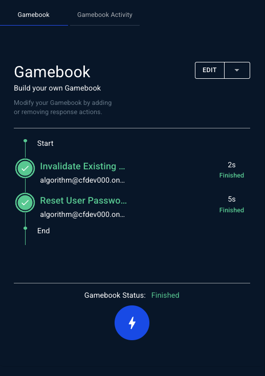 Gamebook execution complete