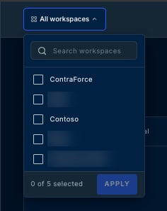 Workspace Filter Command Page