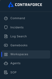 Workspaces icon in the left navigation