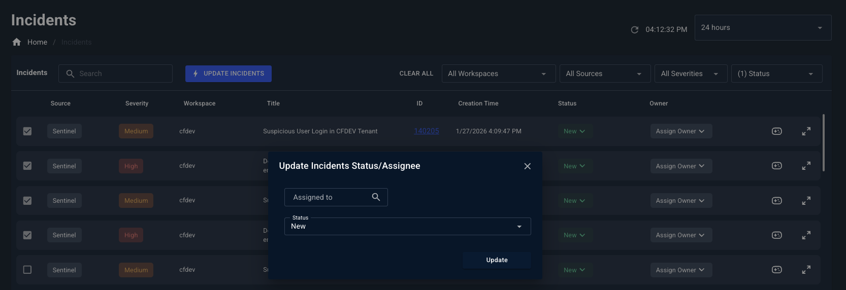 Bulk incident assignment