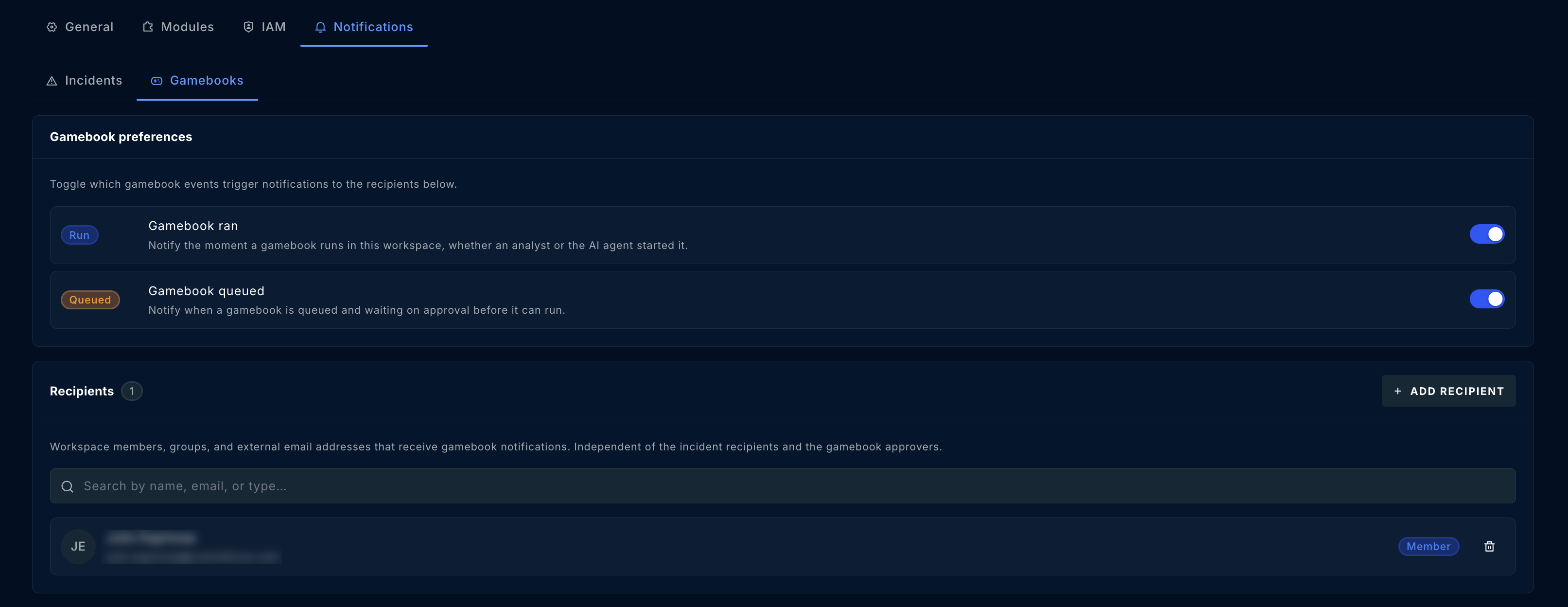 Gamebook notification preferences