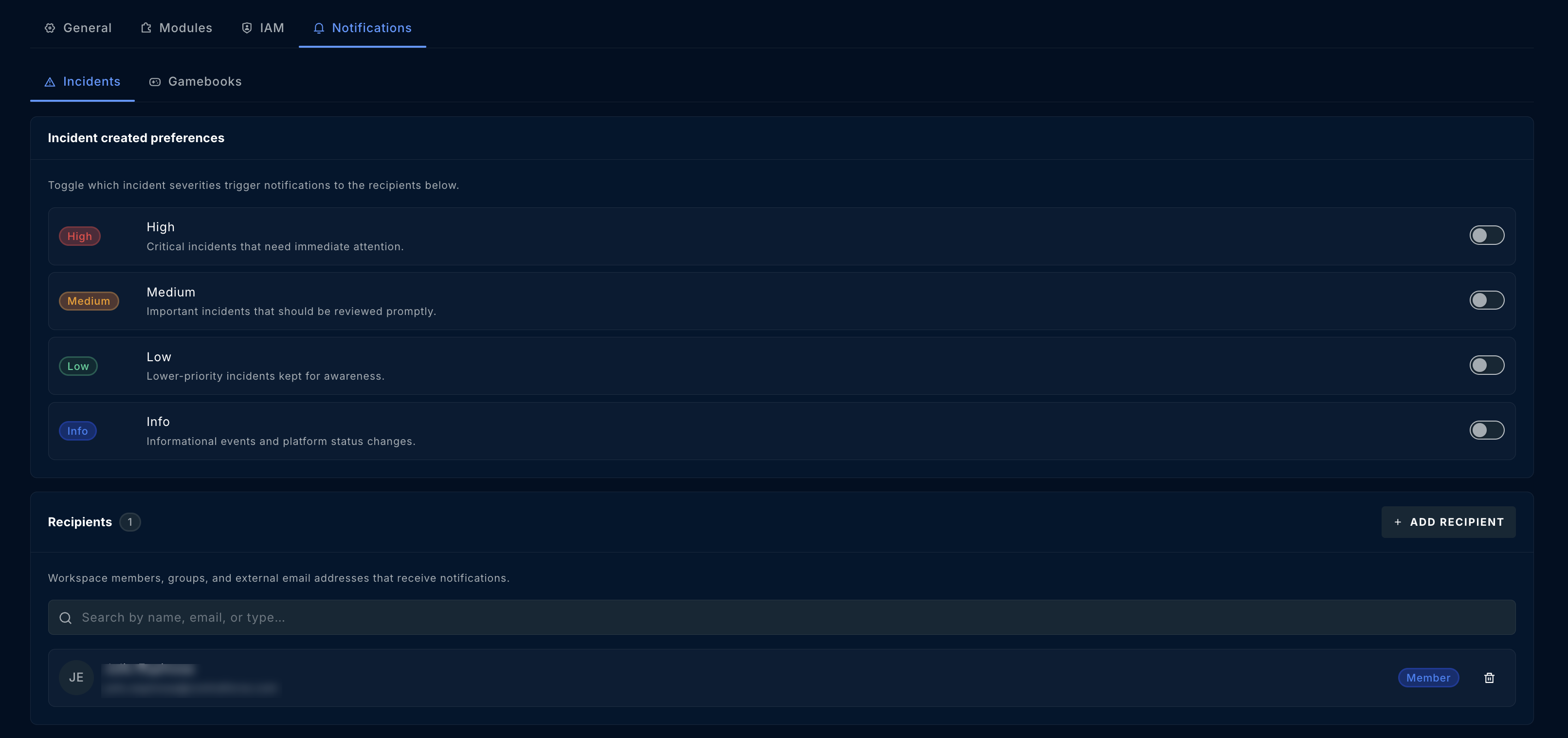 ContraForce notification settings interface