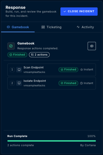 Gamebook execution complete