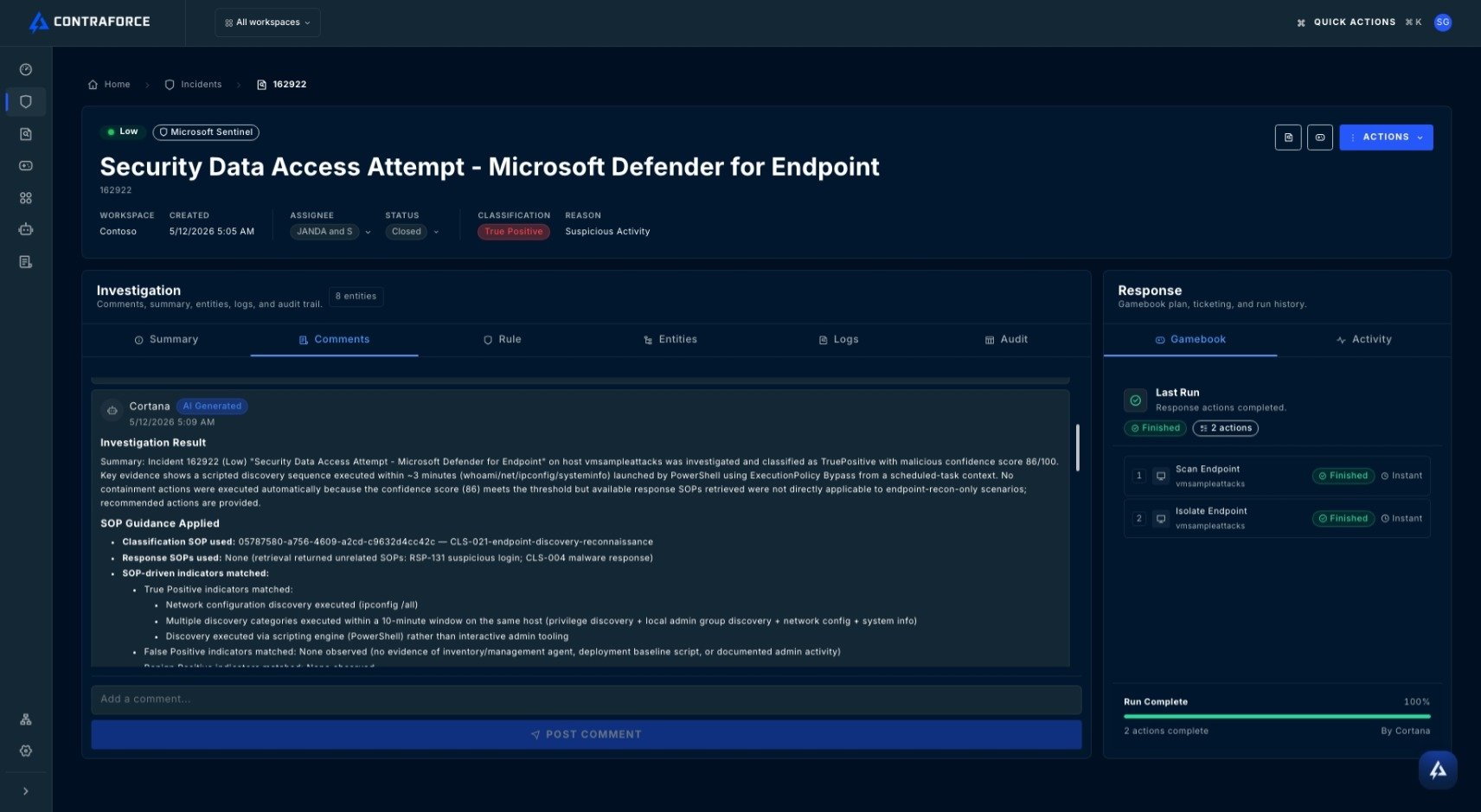 Incident Summary overview