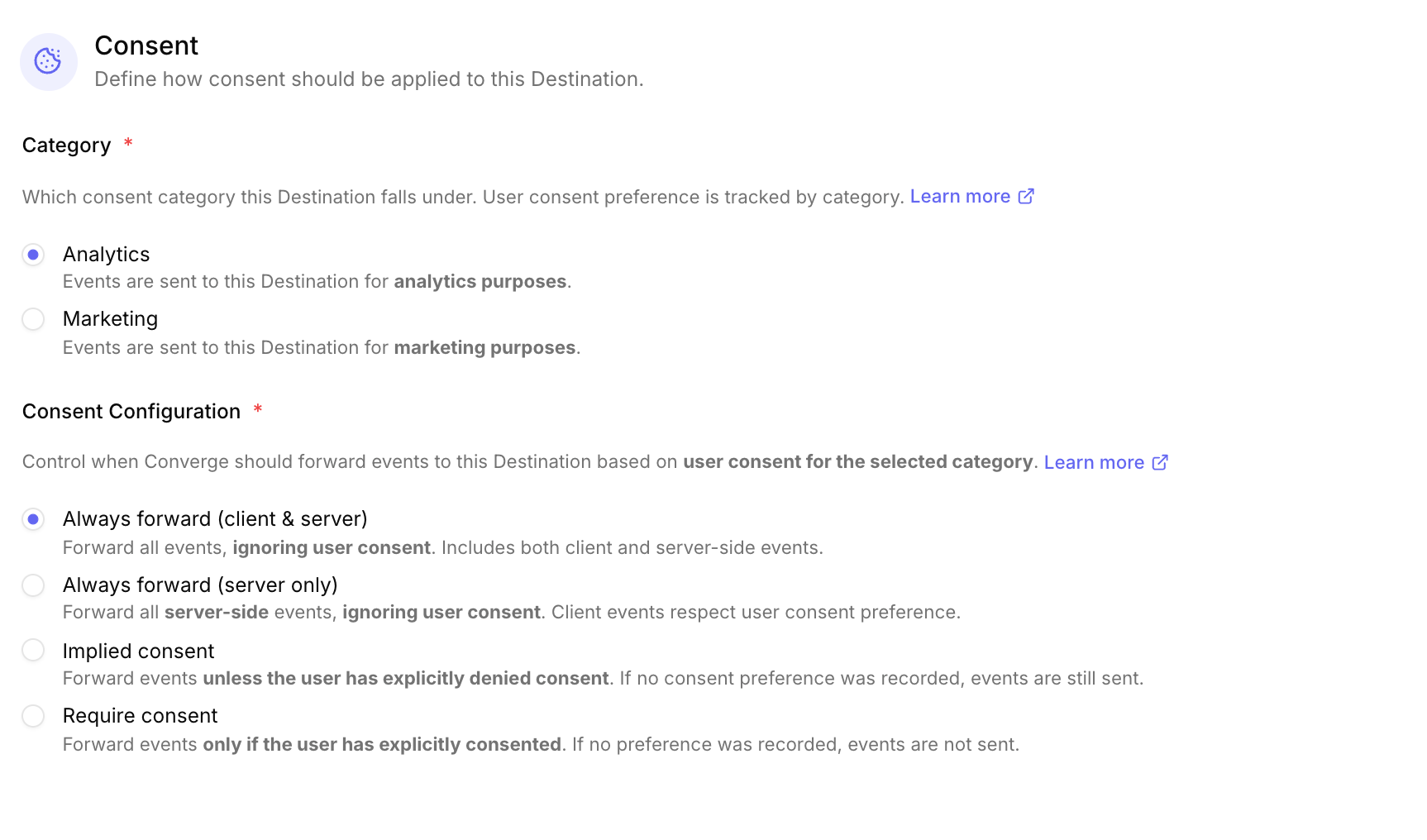consent settings