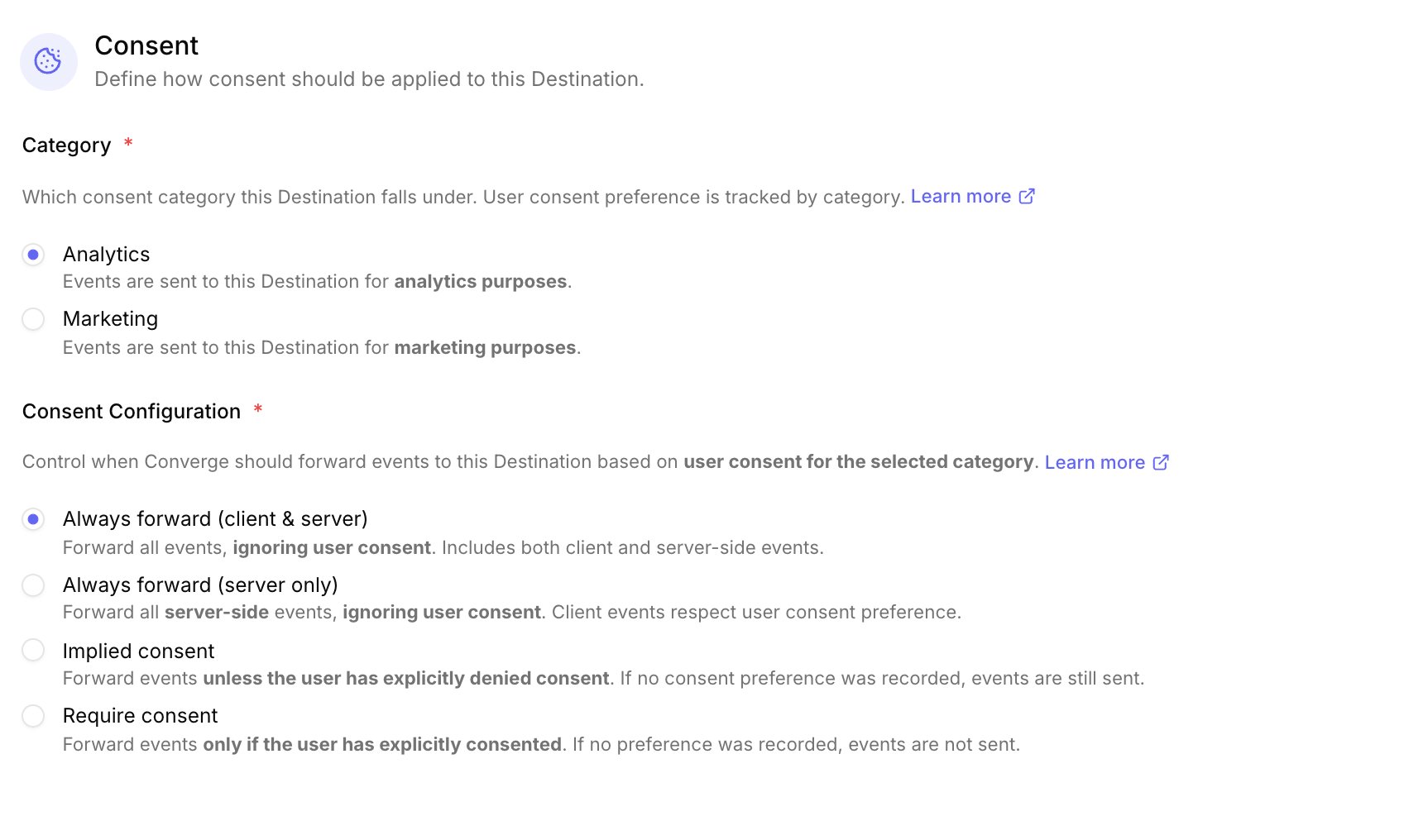 consent settings