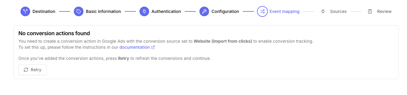 Google Ads server-side no conversion actions