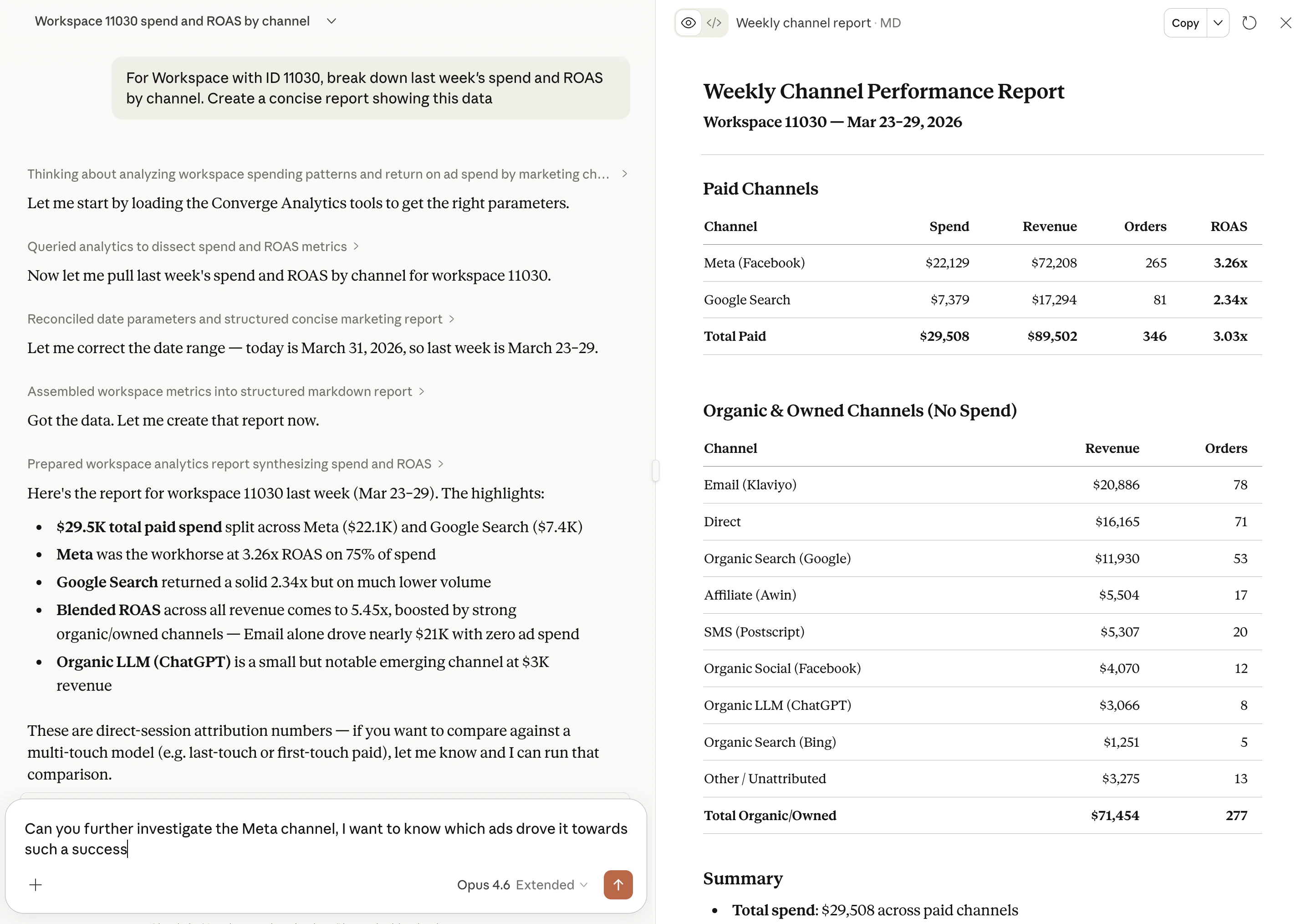 Chat with Converge data