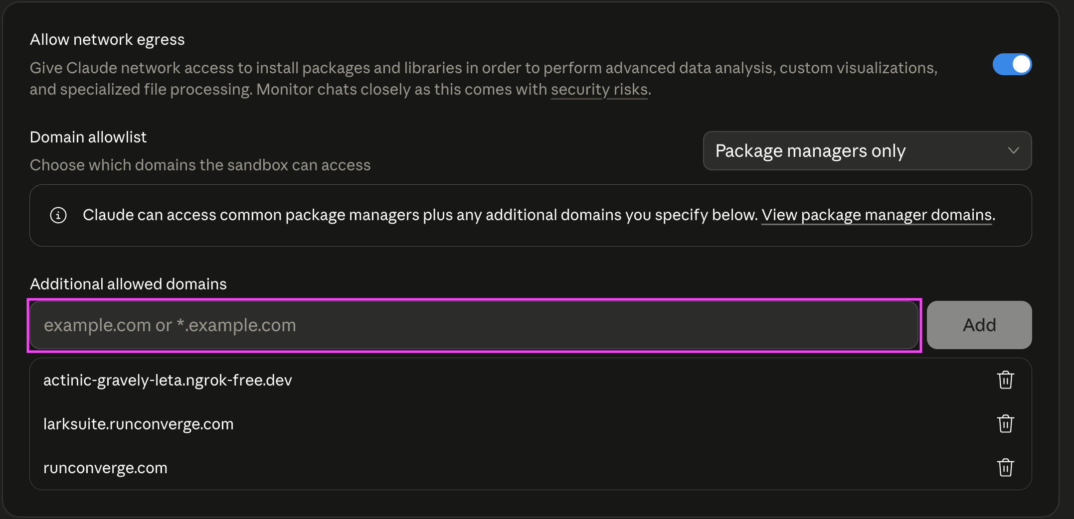Adding the Converge domain