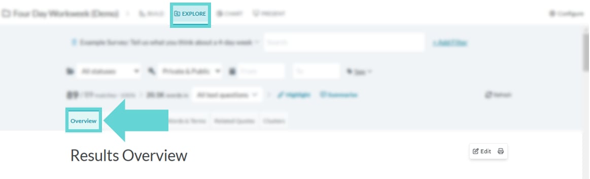 Overview screenshot: Edit Results Overview
