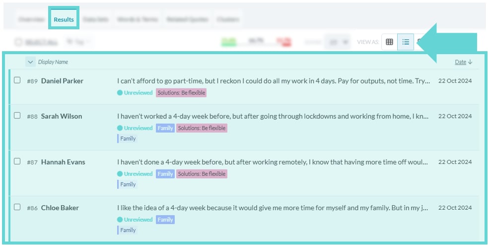 Results screenshot: Open Submission Reader