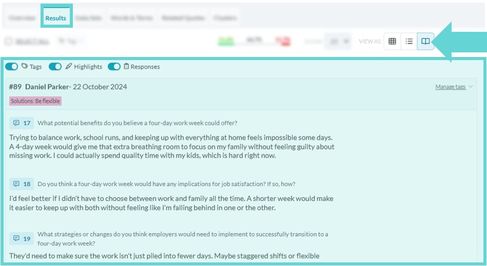 Results screenshot: Open Submission Reader