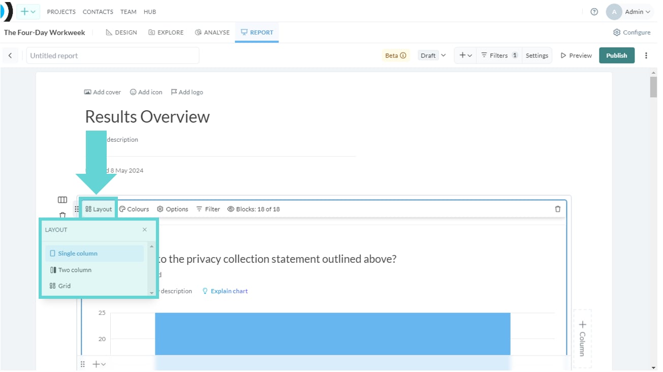 Results Overview screenshot: Layout