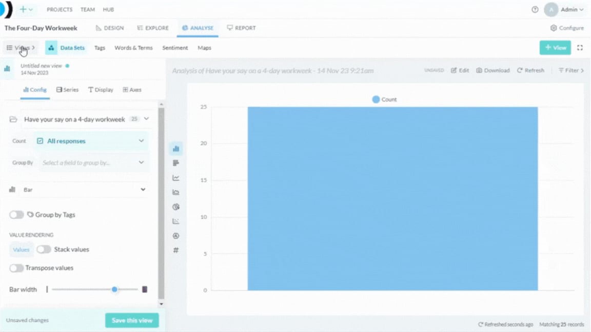 Quick Start screenshot: Create a report