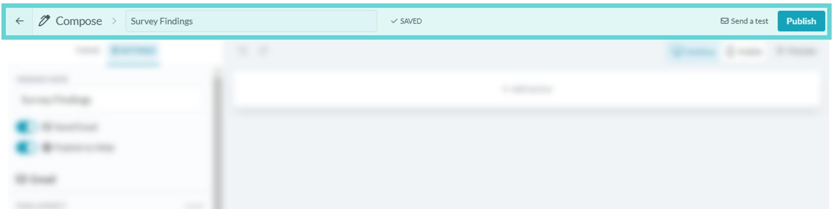 Compose Menu screenshot: Send a test