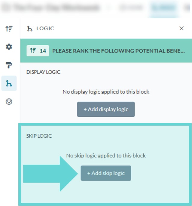 Logic Settings screenshot: Removing Logic