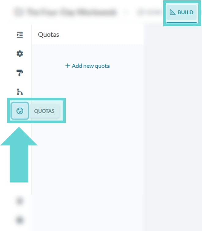Quota Settings screenshot: Add logic condition