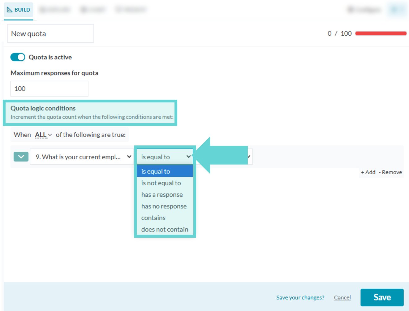 Quota Settings screenshot: Delete a quota