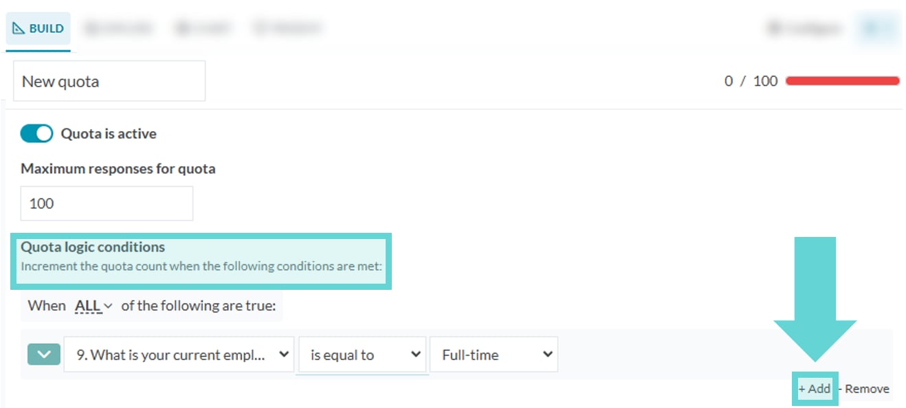 Quota Settings screenshot: Delete a quota