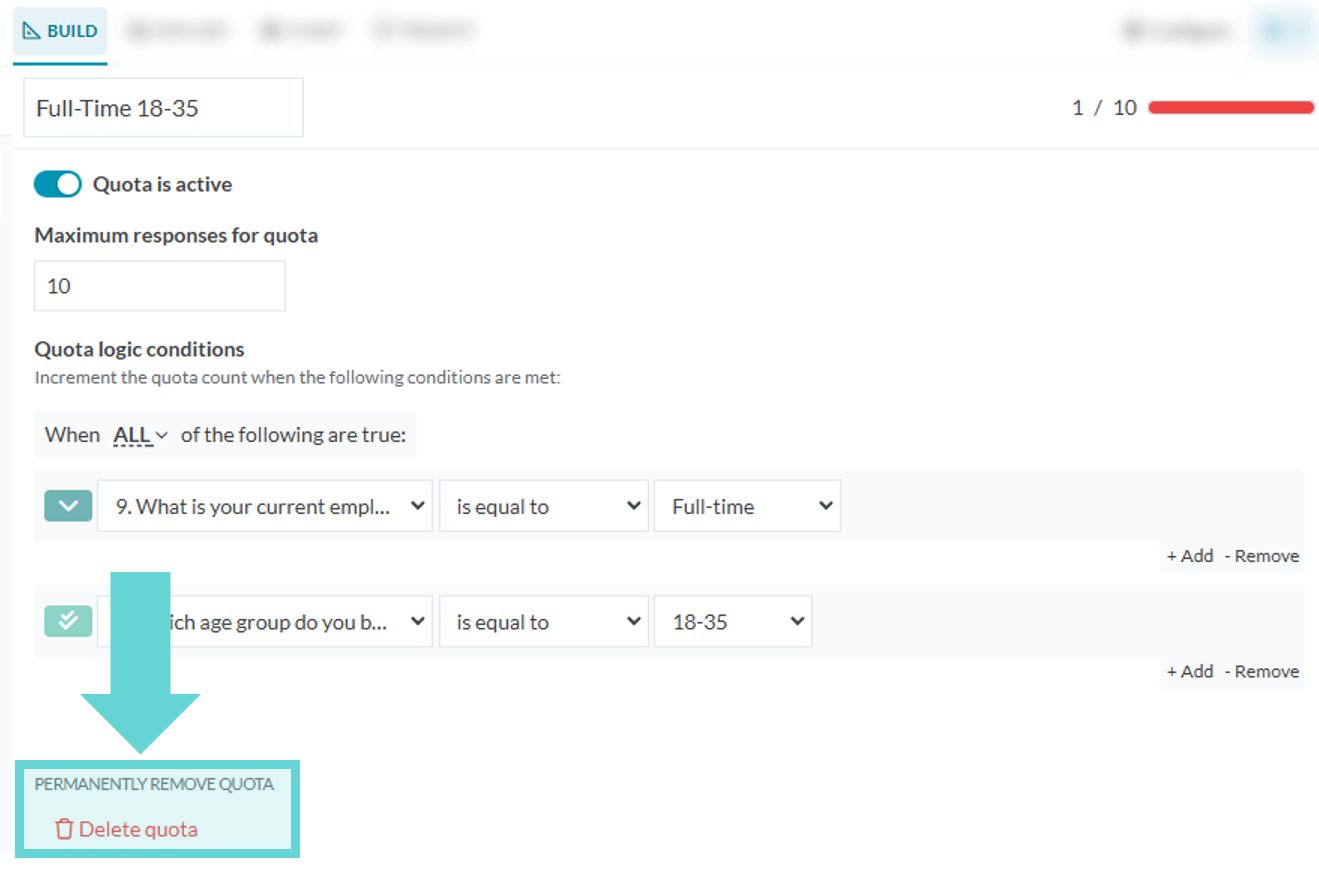 Quota Settings screenshot: Delete a quota