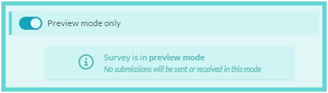 Survey Settings screenshot: Quota exceeded message
