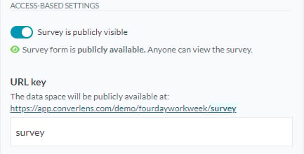 Survey Settings screenshot: Quota exceeded message