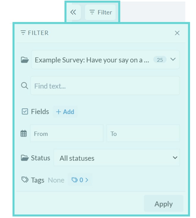 Chart Quick Guide screenshot: 4) Filter panel