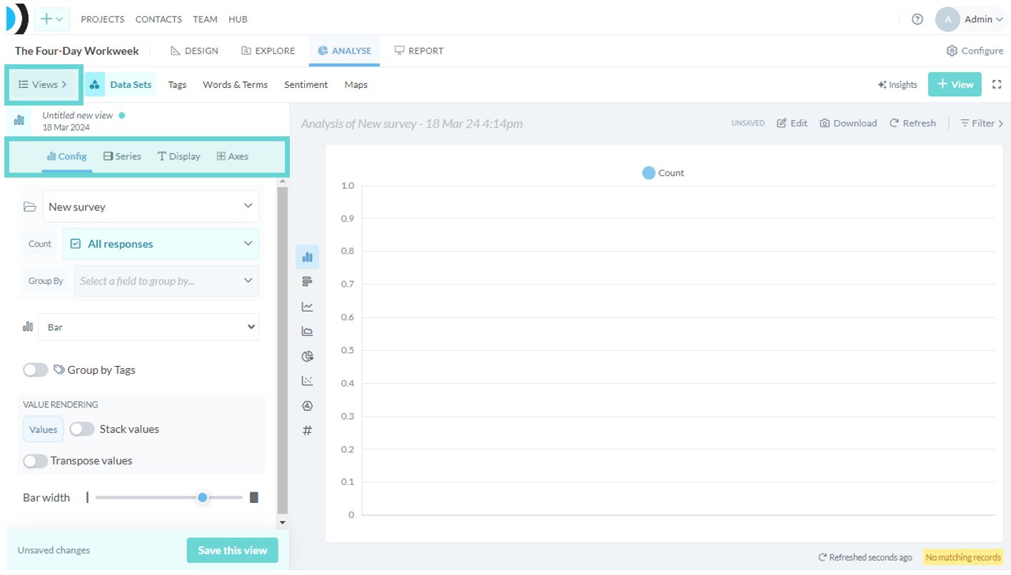 Universal Chart Settings screenshot: View Bar Tools.