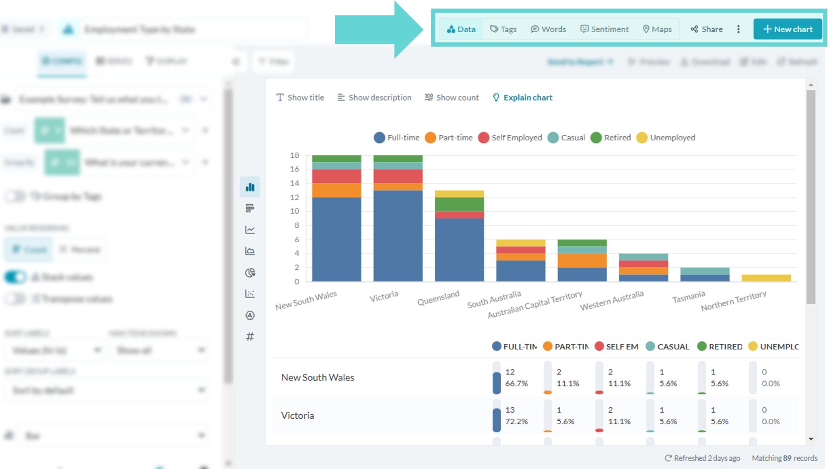 View bar tools screenshot: Share