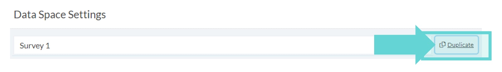 Data Spaces screenshot: Response publishing settings
