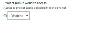 Settings (project configuration) screenshot: Enabled.