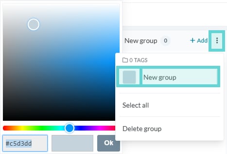 Tags screenshot: Delete a tag