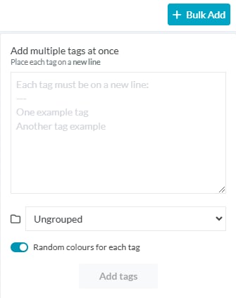 Tags screenshot: Delete a tag