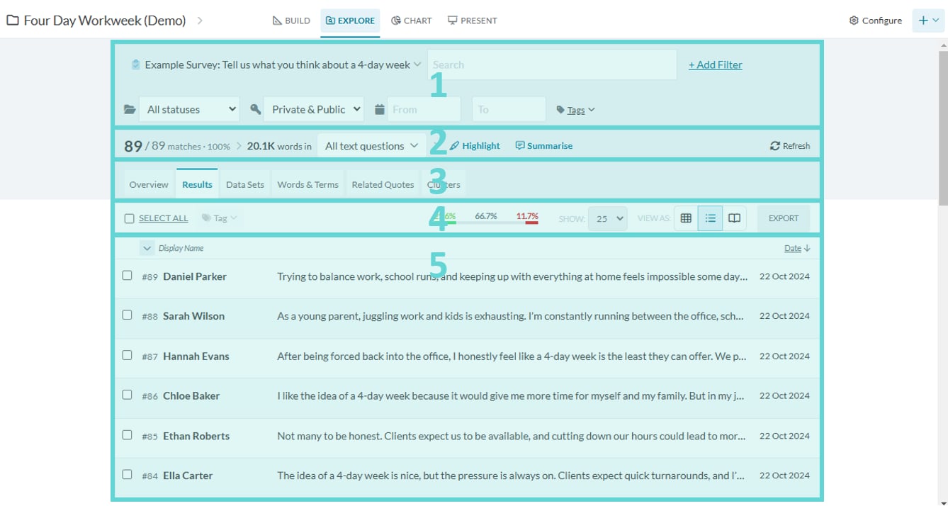 Navigating Explore screenshot: Navigating between Data Spaces in Explore