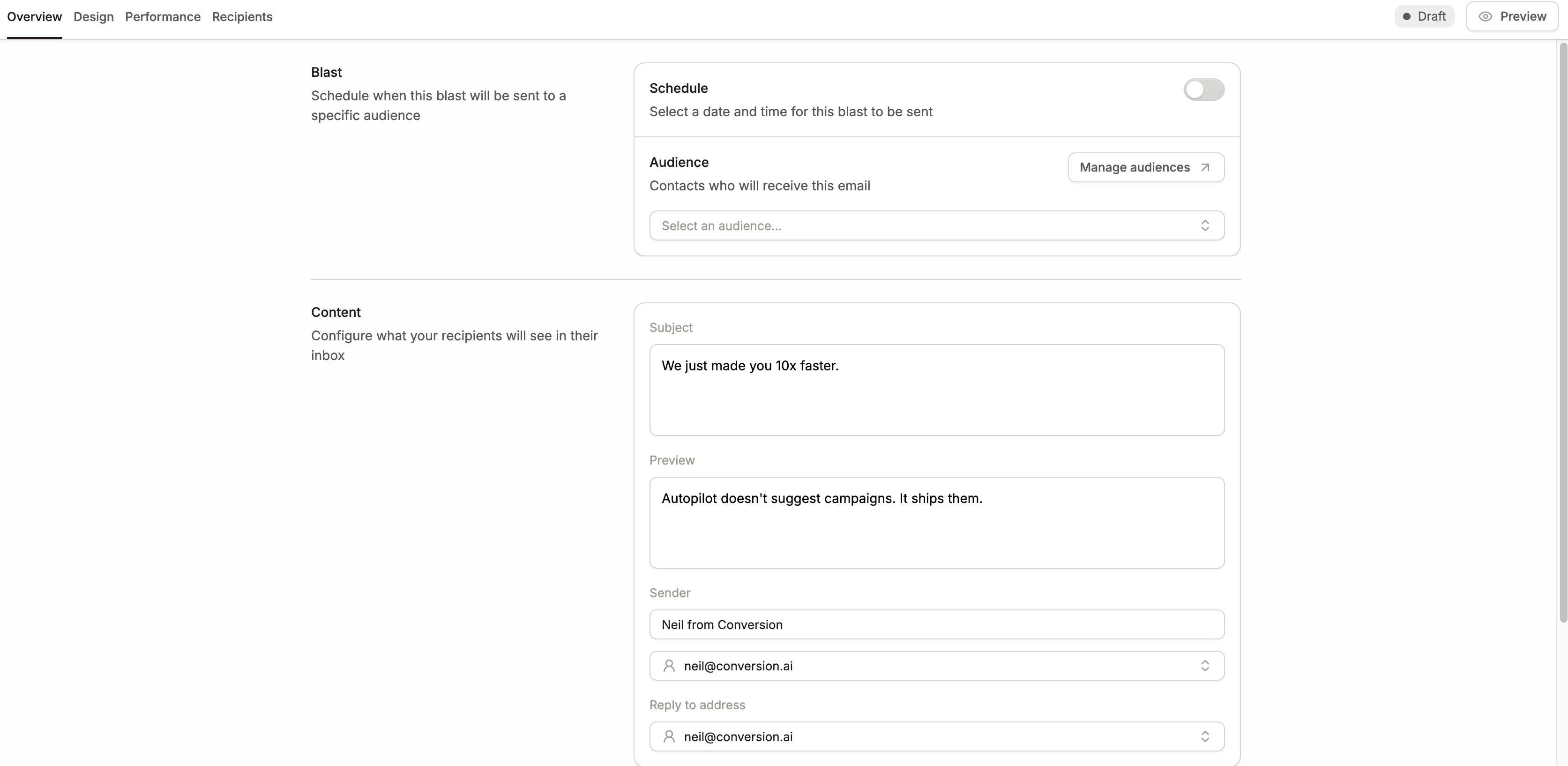 Creating a Blast - Conversion Docs