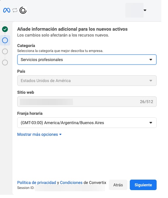Información adicional del negocio