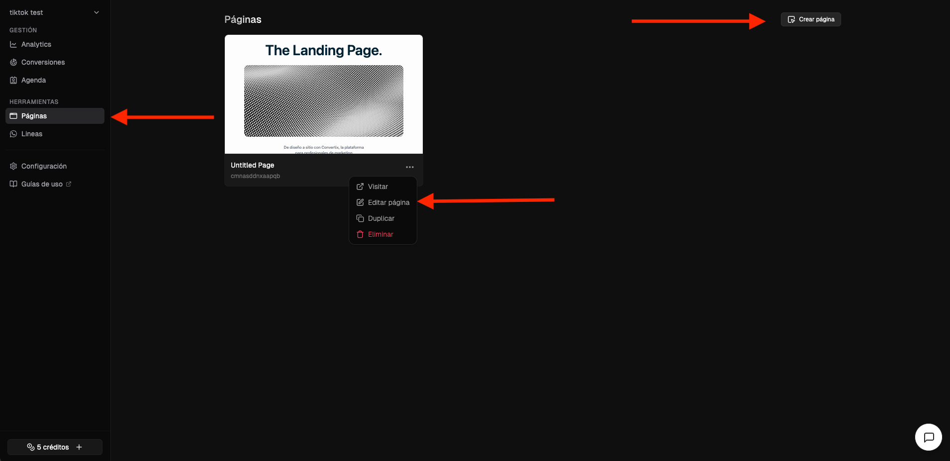Convertix Landing Page Convertix - Crear landing page