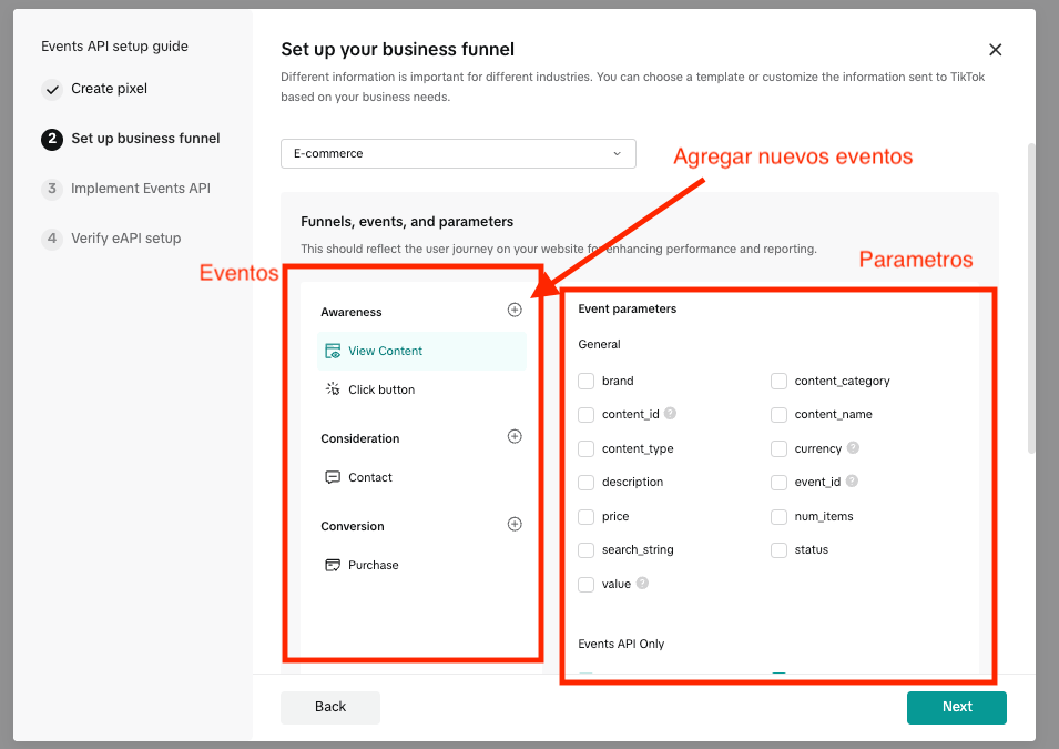 TikTok Events Manager TikTok Events Manager - Configurar eventos