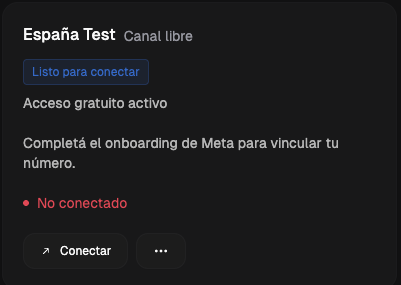 Card de línea No conectado con el botón Conectar