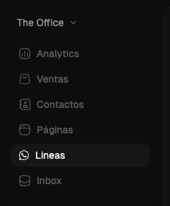 Menú lateral con el ítem Inbox