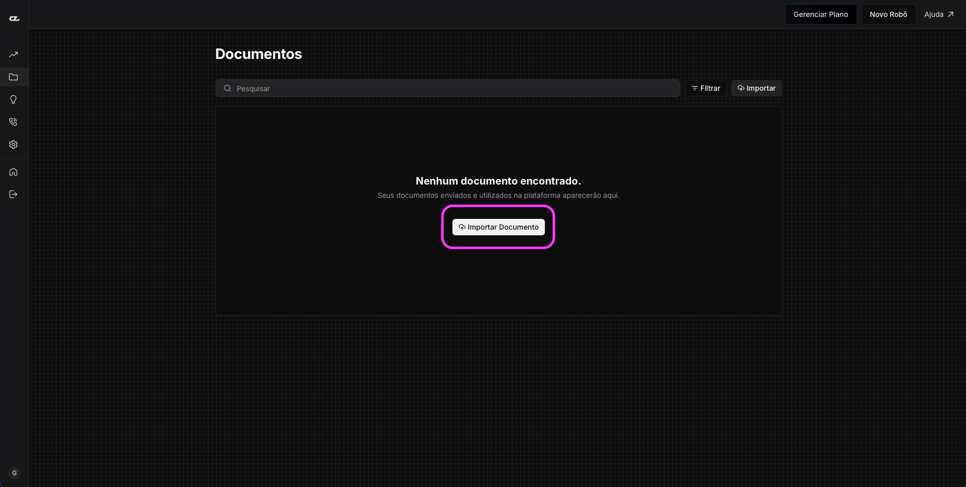 Dashboard de Documentos da Converza