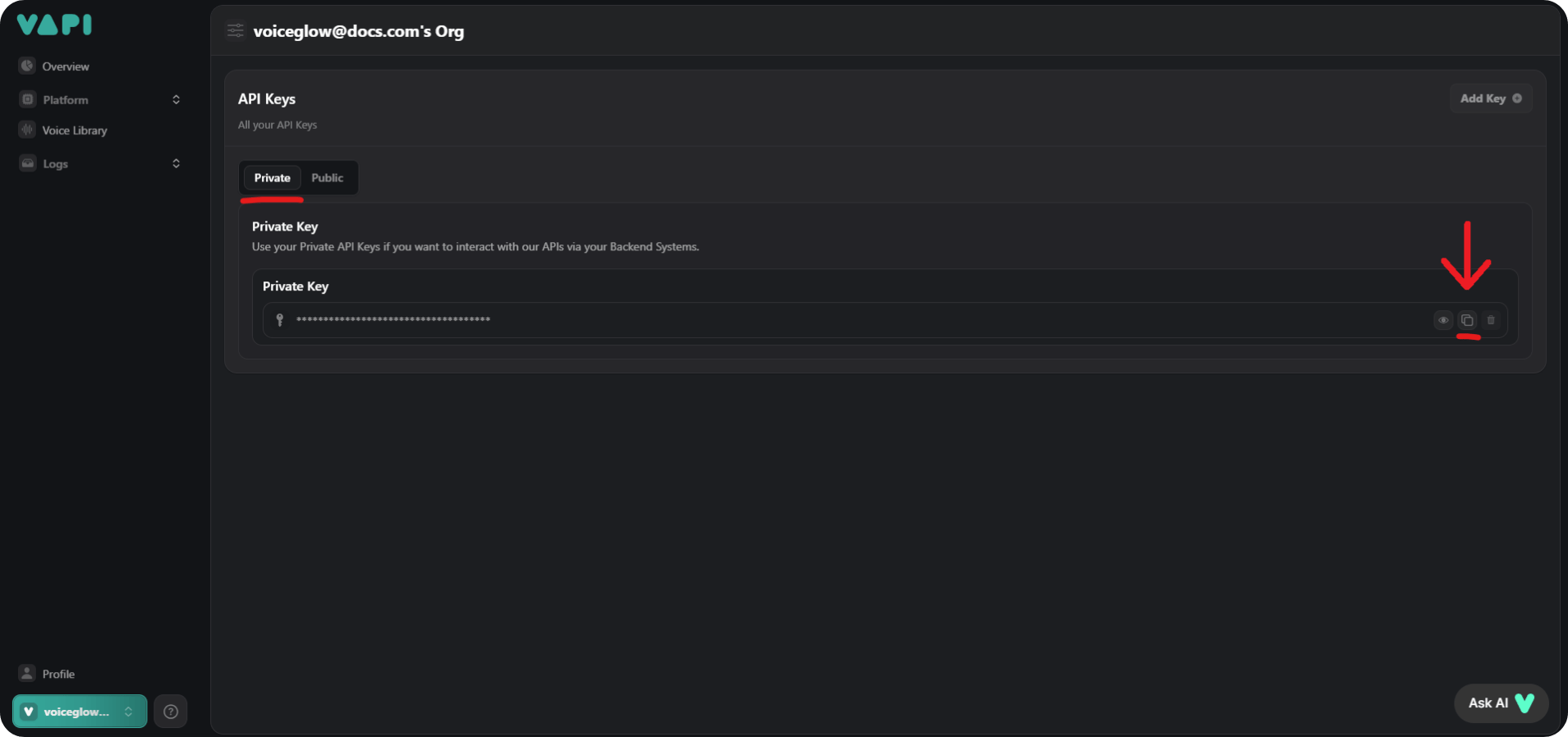 Vapi Private API Key